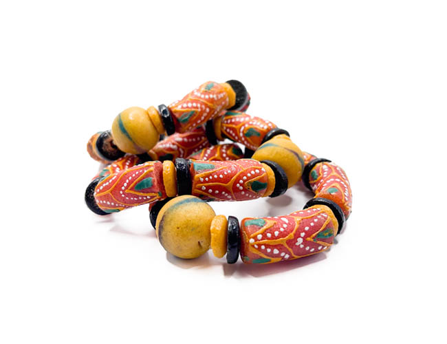 Men’s Handmade Ghanaian Glass Beaded Bracelet Set