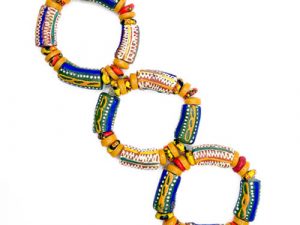 Unisex Handmade Ghanaian Glass Beaded Bracelet Set