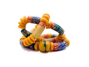 Unisex Handmade Ghanaian Glass Beaded Bracelet Set