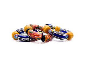 Unisex Handmade Ghanaian Glass Beaded Bracelet Set