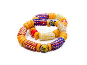 Unisex Handmade Ghanaian Glass Beaded Bracelet Set