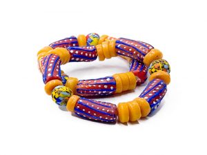 Unisex Handmade Ghanaian Glass Beaded Bracelet Set