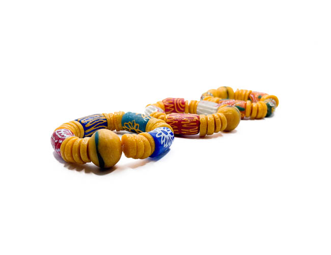 Men's Handmade Ghanaian Glass Beaded Bracelet Set
