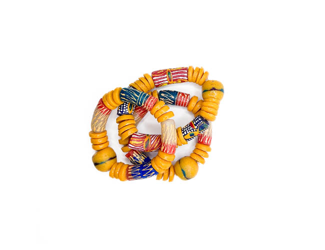 Unisex Handmade Ghanaian Glass Beaded Bracelet Set
