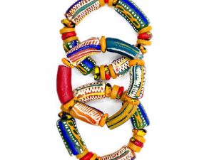 Unisex Handmade Ghanaian Glass Beaded Bracelet Set