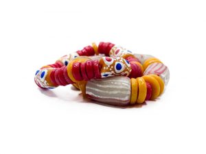 Unisex Handmade Ghanaian Glass Beaded Bracelet Set