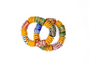 Unisex Handmade Ghanaian Glass Beaded Bracelet Set