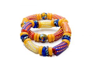 Unisex Handmade Ghanaian Glass Beaded Bracelet Set